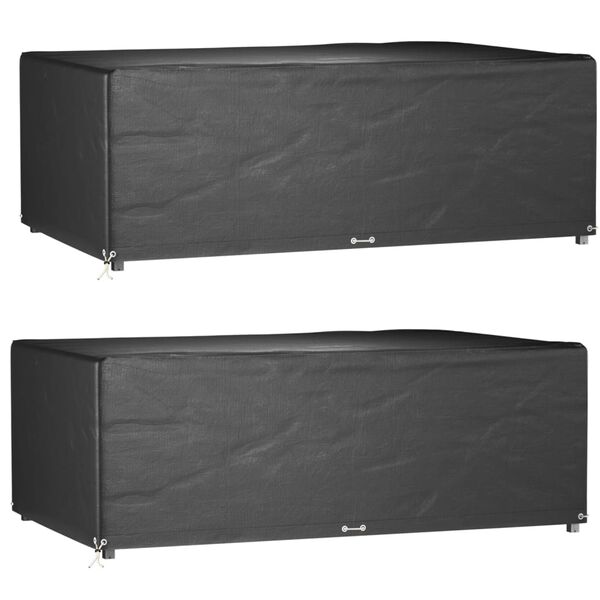 vidaXL Hagemøbeltrekk 2 stk 12 maljer 213x132x75 cm rektangulær