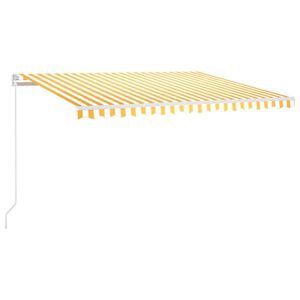 vidaXL Manuell uttrekkbar markise 450x300 cm gul og hvit