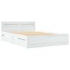 vidaXL Sengestamme med skuff 2 pcs Hvit 137 x 188 cm Konstruert tre