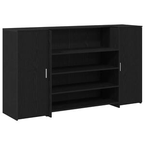 vidaXL Resepsjonsdisk svart eik 180x50x103,5 cm konstruert tre