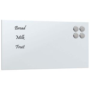 vidaXL Veggmontert magnettavle hvit 40x20 cm herdet glass
