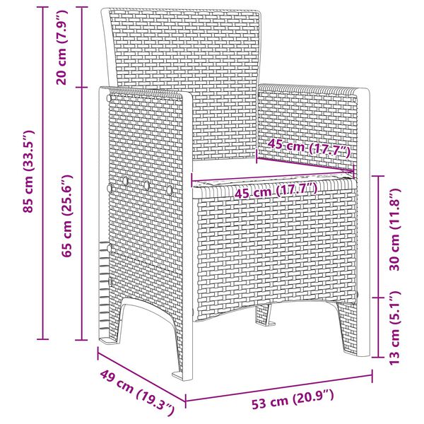 vidaXL Hage Spisegruppe 11 pcs Antrasitt og Lys gr&aring;