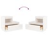 vidaXL Nattbord hvit 60x34x51 cm heltre furu