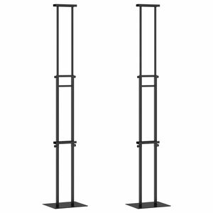 vidaXL Messe Utstillinger 2 stk. Svart 30 x 23,5 x 210 cm St&aring;l