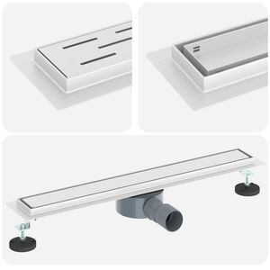 vidaXL Dusjdren 2-i-1 med 360&deg; Siphon s&oslash;lv 60 cm Rustfritt St&aring;l 304