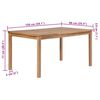 vidaXL 7-delers hagespisesett 150x90 cm heltre teak