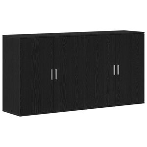 vidaXL Serviesskap 2 pcs Svart Eik 79 x 38 x 80 cm Konstruert tre
