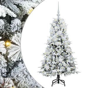 vidaXL Kunstig sammensatt juletre med 150 LED Hvit 120 cm PE og PVC