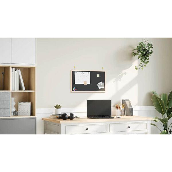 vidaXL Tavle med ramme i heltre furu svart 60x40 cm