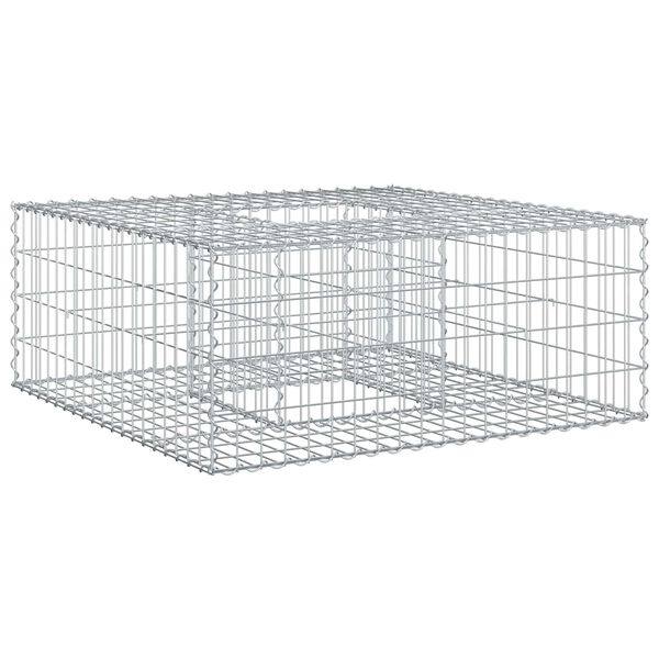 vidaXL Gabion hevet seng s&oslash;lv 100 x 100 x 40 cm Galvanisert St&aring;l