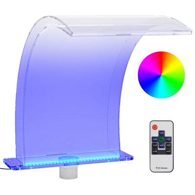 vidaXL Bassengfontene med RGB LED akryl 50 cm