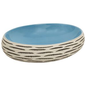 vidaXL Benkeservant flerfarget oval 59x40x15 cm keramikk