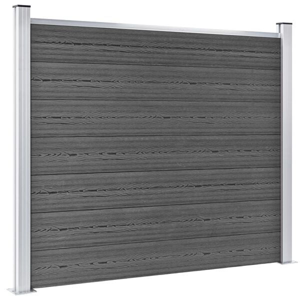 vidaXL Gjerdepanelsett WPC 699x146 cm svart