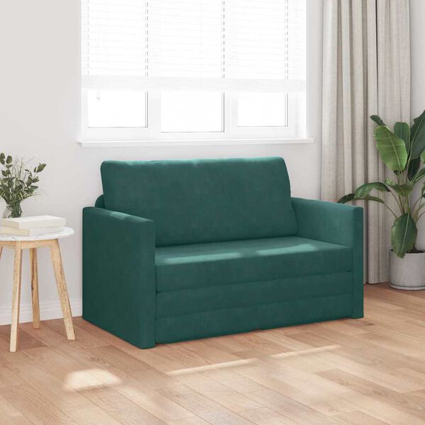 vidaXL Sofa seng M&oslash;rkegr&oslash;nn 124 x 204 x 61 cm Fl&oslash;yel