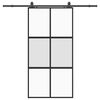 vidaXL Skyved&oslash;r med monteringssett svart 102,5x205 cm herdet glass