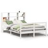 vidaXL Seng med bokhylle uten madrass hvit 160x200 cm heltre furu