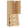 vidaXL Highboard sonoma eik 69,5x34x180 cm konstruert tre