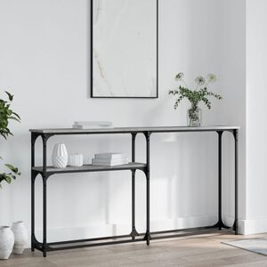 vidaXL Konsollbord gr&aring; sonoma 145x22,5x75 cm konstruert tre