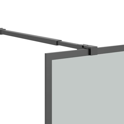 vidaXL Dusjvegg med hylle svart 80x195 cm ESG-glass og aluminium