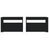 vidaXL Nattbord med LED 2 stk svart 60x35x40 cm