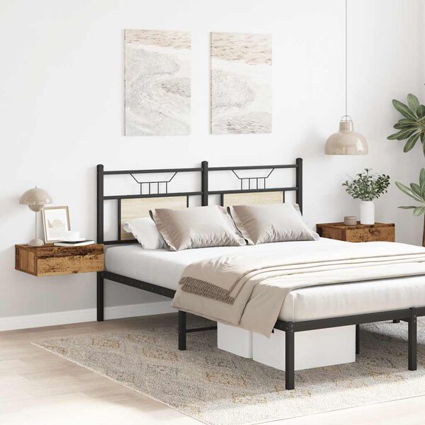 vidaXL Flytende nattbord 2 stk gammelt tre 40x32x15 cm konstruert tre