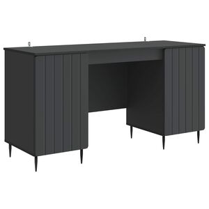 vidaXL Skrivebord med hylle Svart 142,5 x 50 x 75 cm Konstruert tre