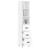 vidaXL Highboard h&oslash;yglans hvit 34,5x34x180 cm konstruert tre