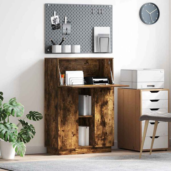 vidaXL Skrivebord R&oslash;kt eik 71.5 x 31.5 x 106.5 cm Konstruert tre