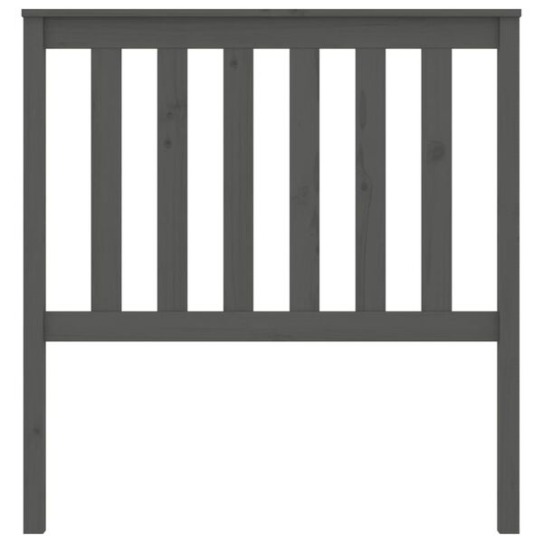 vidaXL Sengegavl grå 96x6x101 cm heltre furu