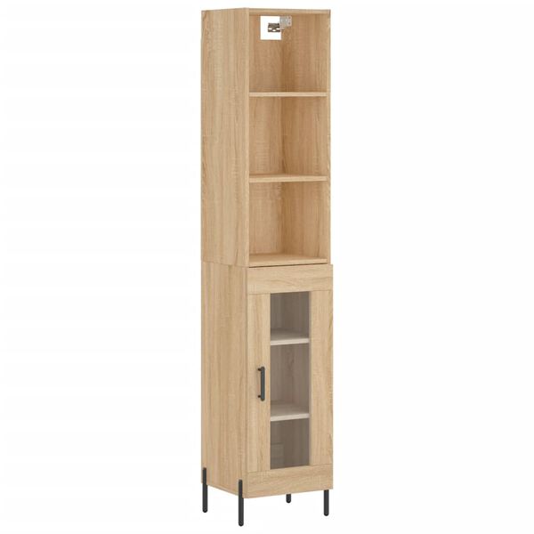 vidaXL Highboard sonoma eik 34,5x34x180 cm konstruert tre