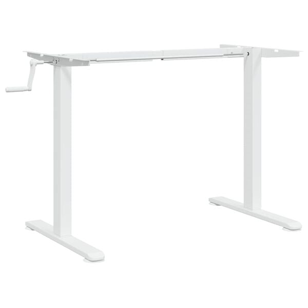 vidaXL Stående ramme for skrivebord hvit (94-135)x60x(70-114) cm stål