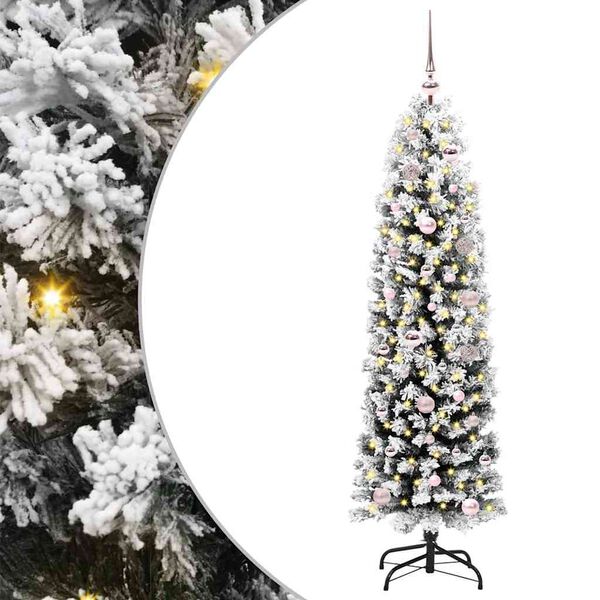 vidaXL Kunstig juletre med 150 LED grønn 150 cm PVC og stål og plast