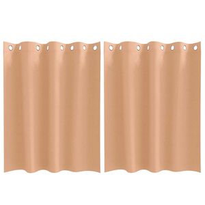 vidaXL M&oslash;rkleggende Gardiner med Ringer 2 pcs Lys Brun 140 x 140 cm