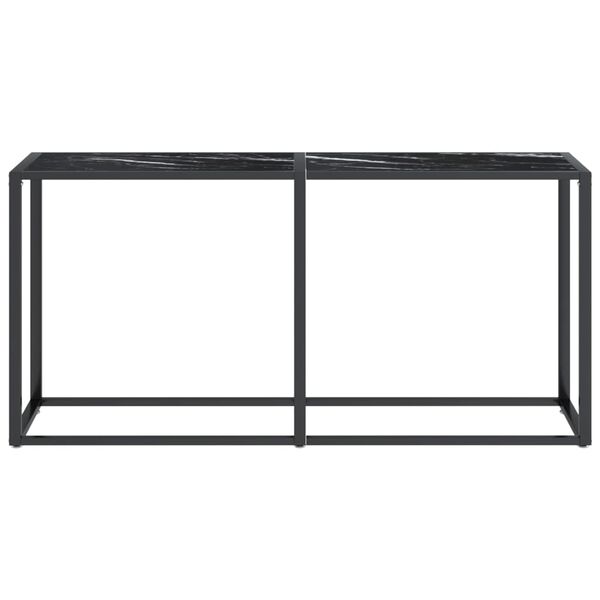 vidaXL Konsollbord svart marmor 160x35x75,5 cm herdet glass