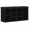 vidaXL Skobenk Svart Eik 102 x 32 x 50 cm Konstruert tre