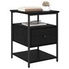 vidaXL Nattbordskap med skuff Svart Eik 40 x 42 x 56 cm Konstruert tre