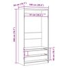 vidaXL Garderobe artisan eik 100x50x200 cm konstruert tre