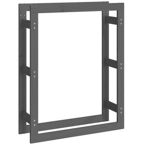 vidaXL Vedstativ gr&aring; 80x25x100 cm heltre furu