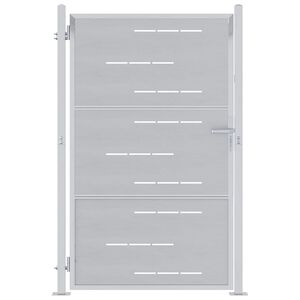 vidaXL Hageport 85 x 120 cm Rustfritt st&aring;l S&oslash;lv L&aring;sbar