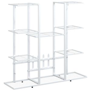 vidaXL Blomsterstativ 94,5x25x89 cm hvit jern