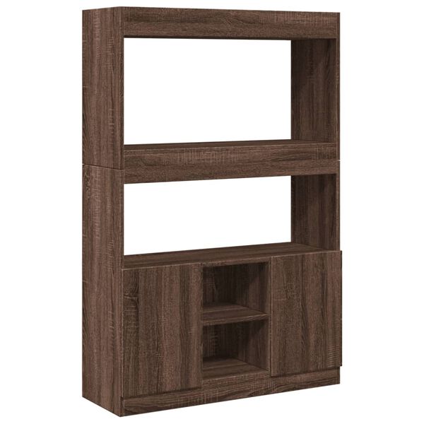 vidaXL Highboard brun eik 92x33x140 cm konstruert tre