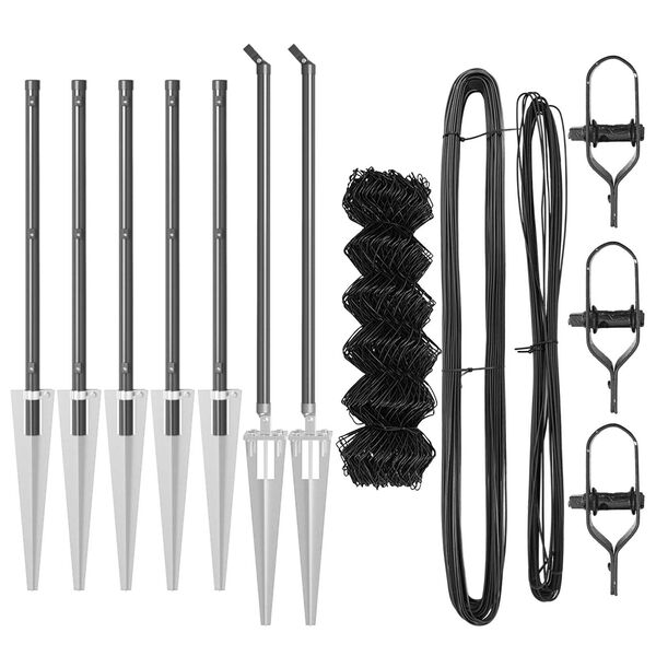 vidaXL Gjerdep&aring;le Gr&aring; 10 x 1 m (40 x 40 mm nett) St&aring;l og PVC