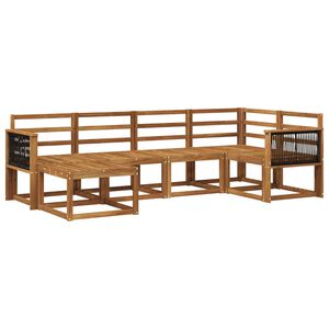 vidaXL Utend&oslash;rs sofa-sett 6 pcs Naturlig Solid akasietre