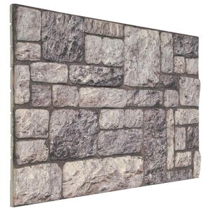 vidaXL Veggpaneler 10 stk. 100 x 50 cm Gr&aring; og hvit EPS Skum