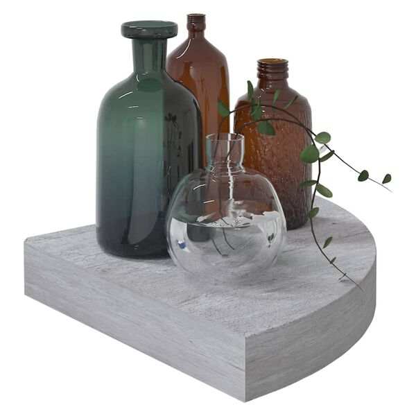 vidaXL Hj&oslash;rnehylle vegghengt betonggr&aring; 25x25x3,8 cm MDF