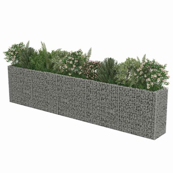 vidaXL Gabion h&oslash;ybed galvanisert st&aring;l 450x50x100 cm