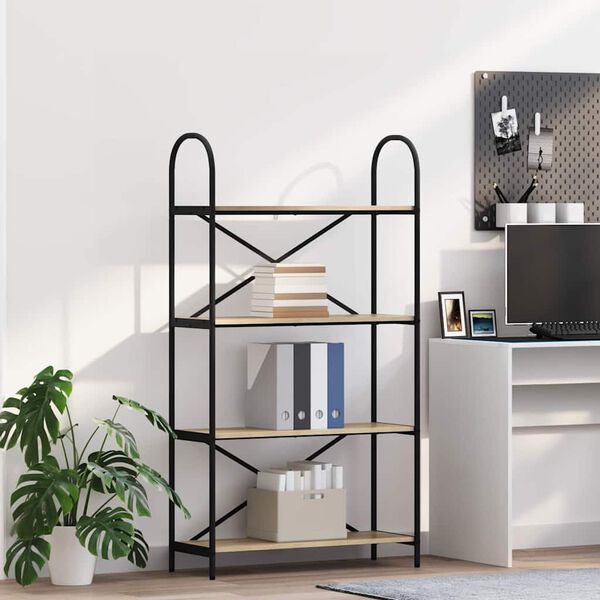 vidaXL Bokhylle Sonoma eik 80 x 30 x 146 cm Konstruert tre