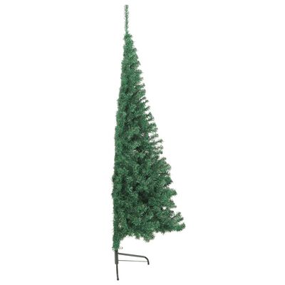 vidaXL Kunstig juletre halvt med stativ grønn 210 cm PVC