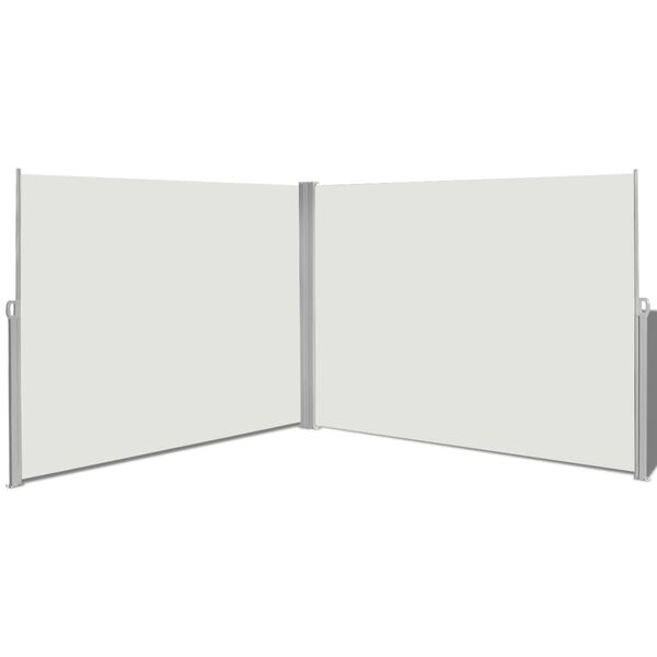 vidaXL Uttrekkbar sidemarkise 180x600 cm kremhvit
