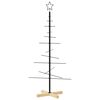 vidaXL Juletre til dekorasjon med trebunn metall svart 120 cm